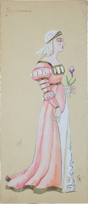 Меньшикова Татьяна Васильевна. Эскиз костюма Бригитты к опере П.И. Чайковского «Иоланта»